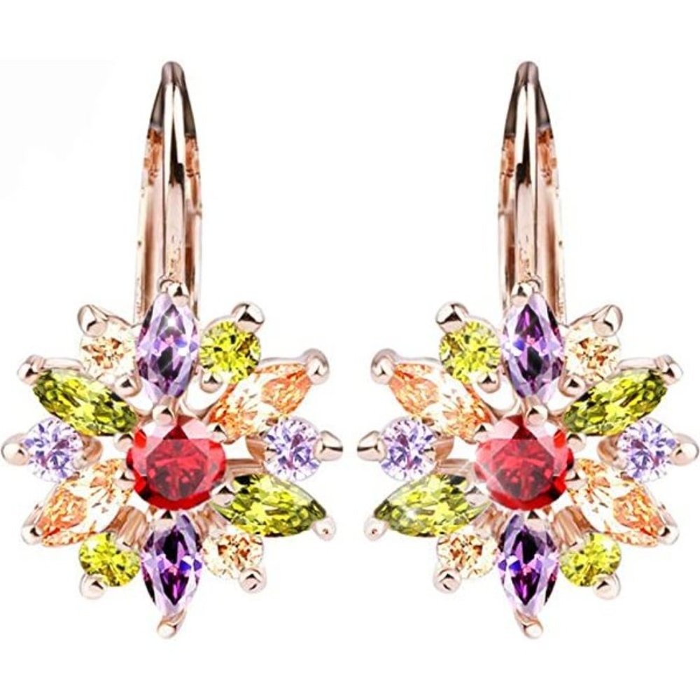 NEW Sparkling Bling Swarovski Crystal Rhinestone Snowflake Earrings + FR…